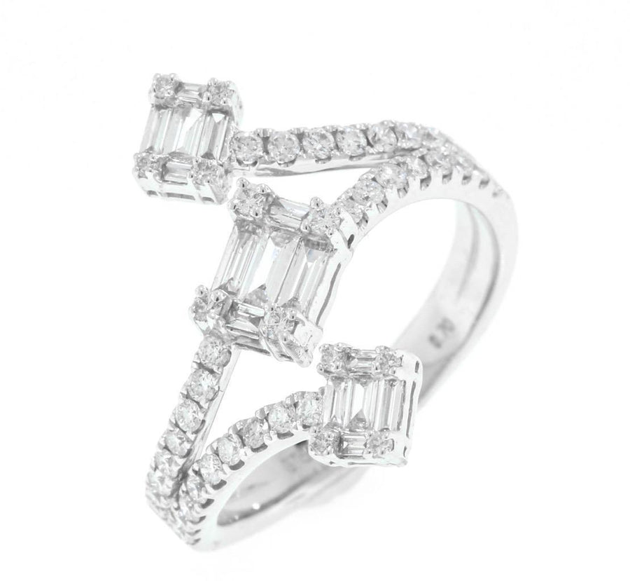 0.95ct Baguette Diamond Ring 18k White Gold Band