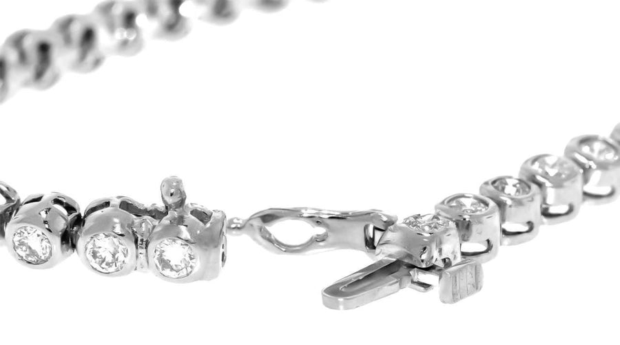 2.50ct Diamond Tennis Bracelet Bezel 14k White Gold