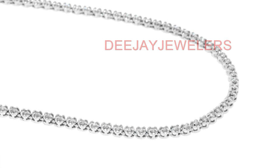 4ct Diamond Eternity Tennis Necklace 14k White Gold 18inch