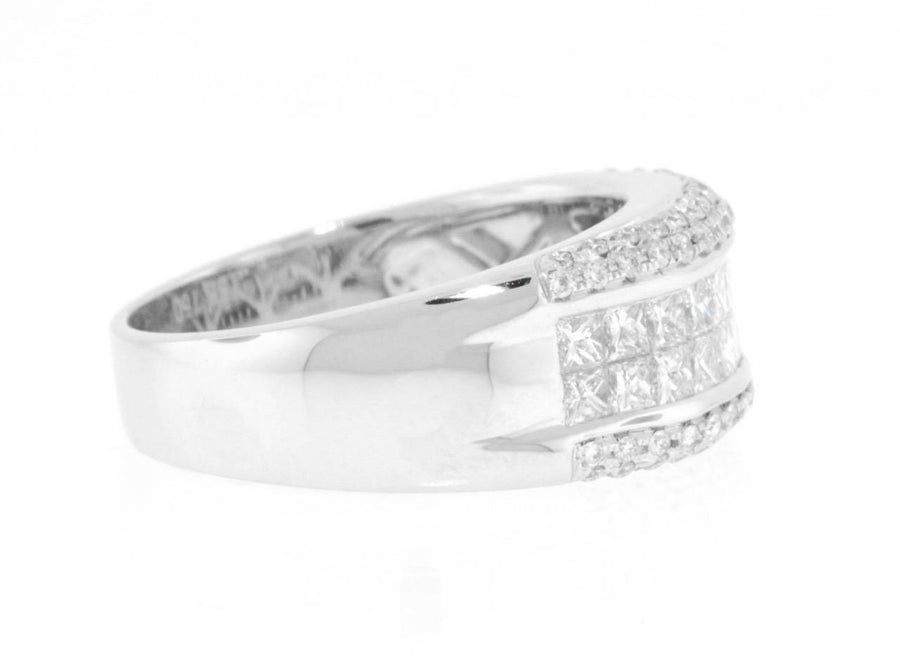 1.07ct Princess Diamond Anniversary Band Ring 18k White Gold