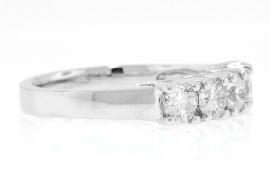 1.01ct Diamond 5-Stone Anniversary Ring 14k White Gold