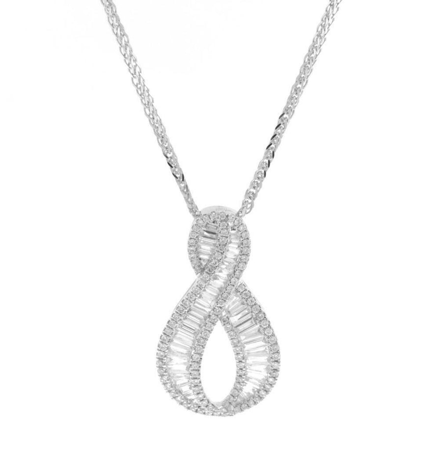 1.23ct Baguette Diamond Slide Pendant 18k White Gold