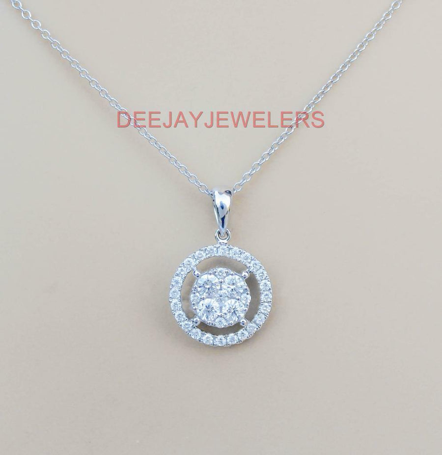 0.70ct Round Diamond Pendant 18k White Gold