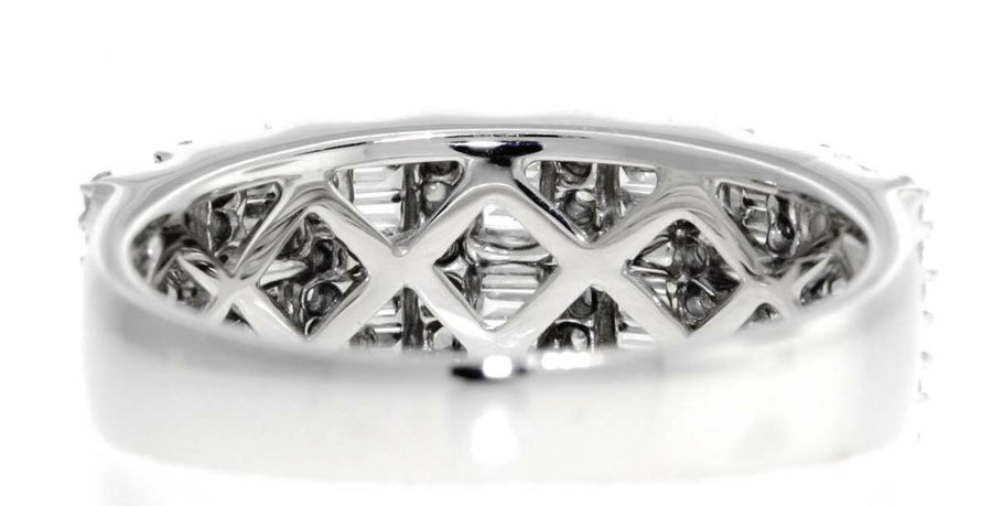 0.87ct Baguette Diamond Anniversary Ring 18k White Gold