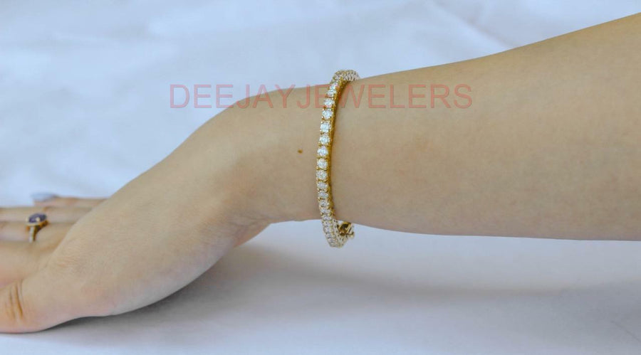 Sophie Bracelet | 10ct Diamond Tennis Line Bracelet 14k Yellow Gold