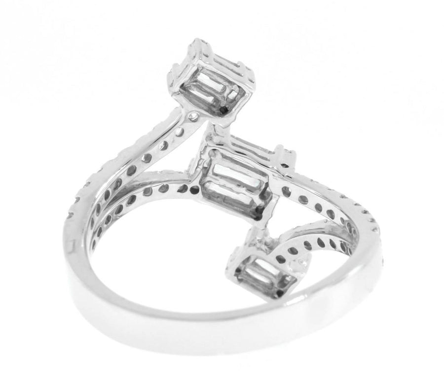 0.95ct Baguette Diamond Ring 18k White Gold Band
