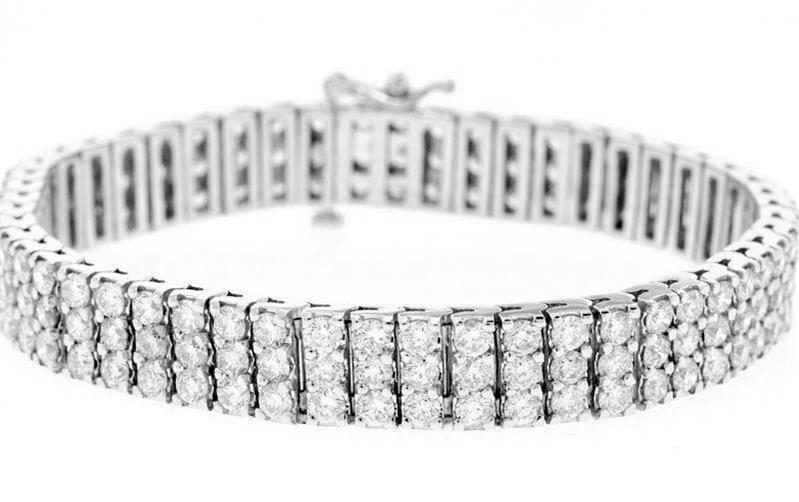 Margaret Bracelet | 14ct Diamond 3-Row Tennis Line Bracelet