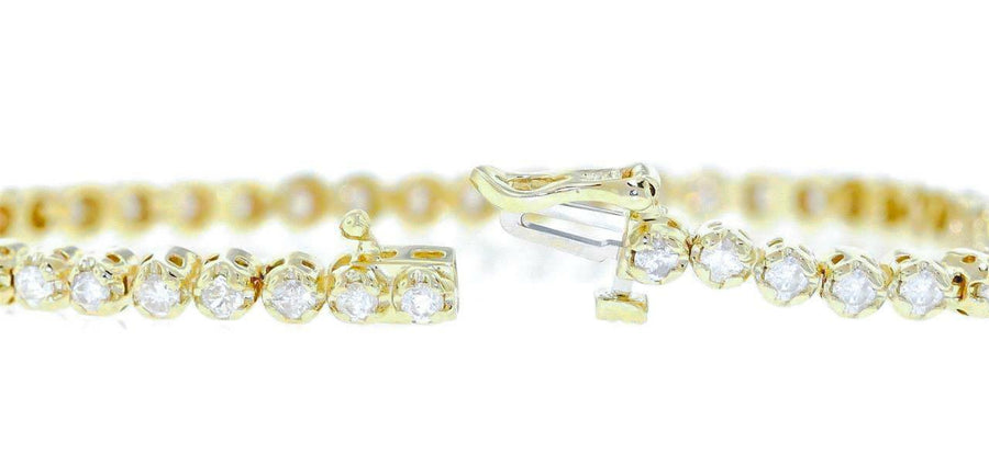 3ct Diamond Ankle Bracelet 14k Yellow Gold Anklet 9 inch