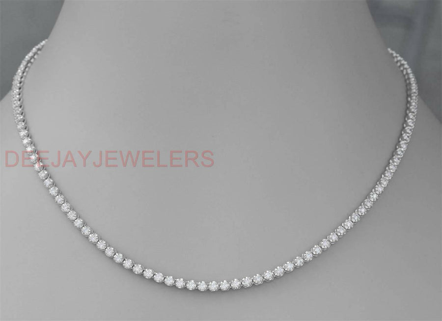 6ct Diamond Tennis Necklace Eternity 14k White Gold
