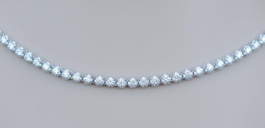 Meghan Necklace | 12ct Diamond Eternity Tennis Necklace 14k White Gold