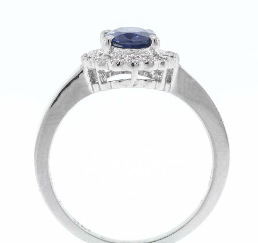 1.51ct Sapphire and Diamond Ring 14k White Gold