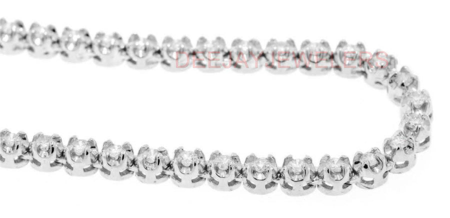 6ct Diamond Tennis Necklace Eternity 14k White Gold