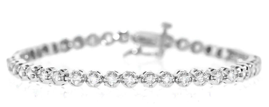 3ct Diamond Ankle Bracelet 14k White Gold 9 inch Anklet
