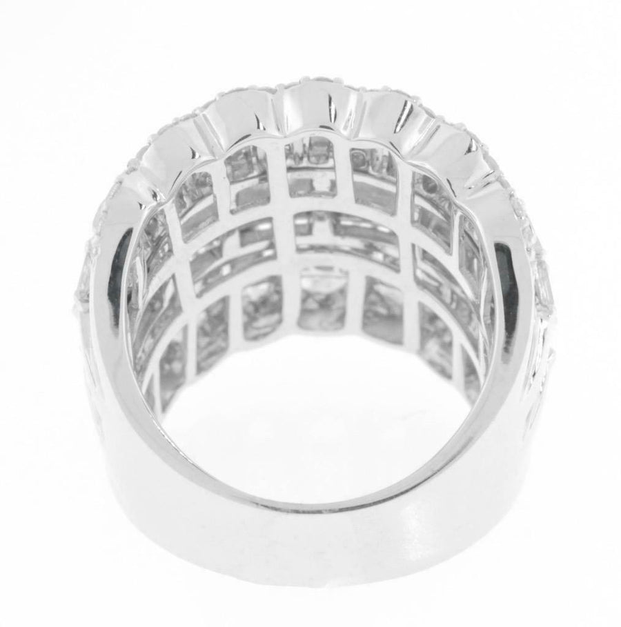 3.83ct Baguette Statement Diamond Ring 18k White Gold Band