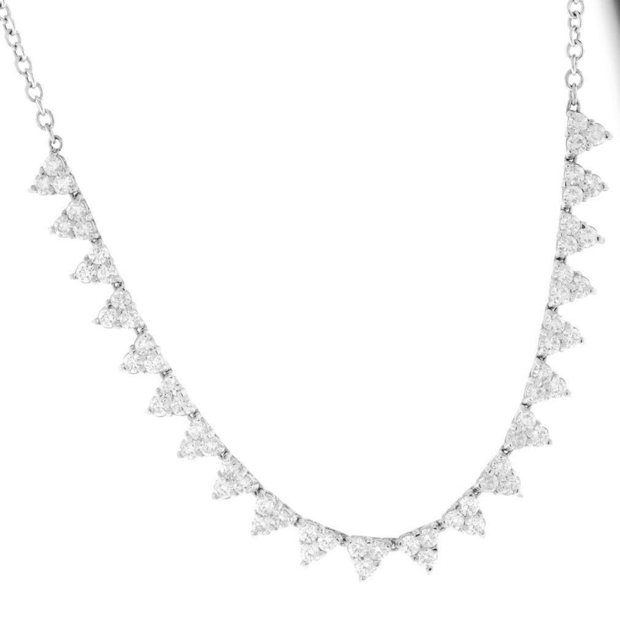 3.75ct Diamond Fancy Layering Necklace 14k White Gold