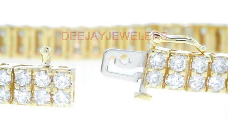 6ct Diamond Double Row Tennis Bracelet 14k Yellow Gold