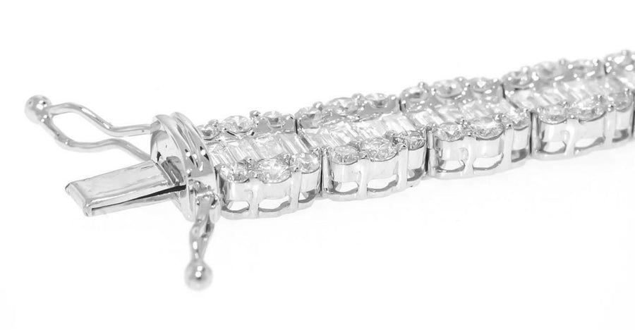 Julia Bracelet | 8.41ct Baguette Diamond Statement Bracelet 18k White Gold