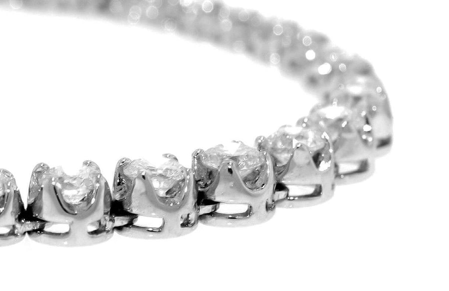 10.15ct Graduated Diamond Tennis Riviera Necklace 14k White Gold