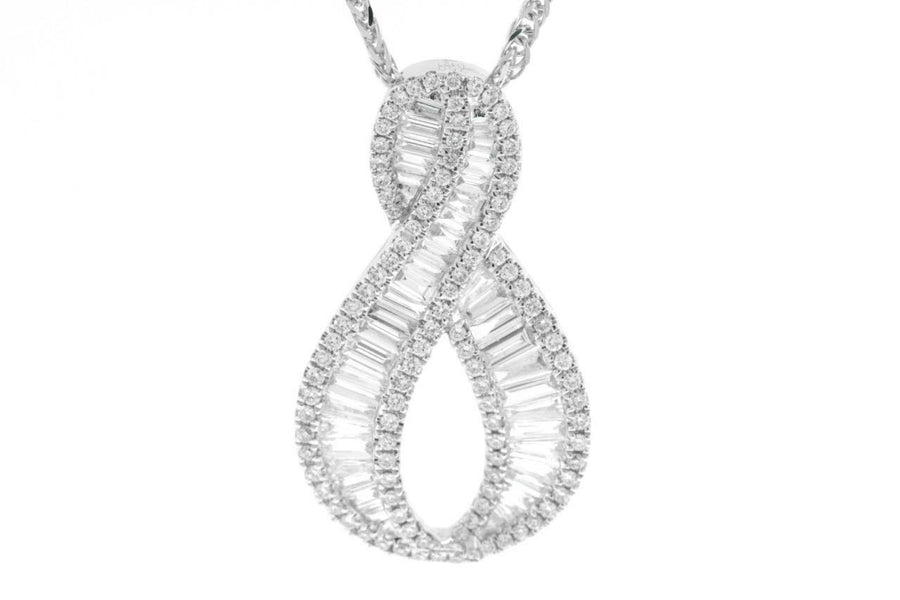 1.23ct Baguette Diamond Slide Pendant 18k White Gold