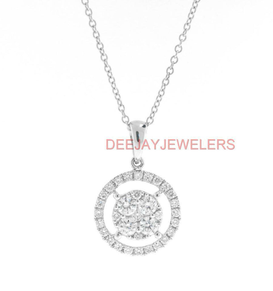 0.70ct Round Diamond Pendant 18k White Gold