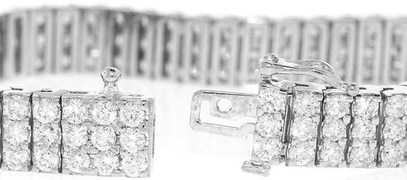Margaret Bracelet | 14ct Diamond 3-Row Tennis Line Bracelet