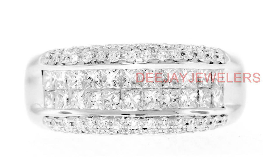 1.07ct Princess Diamond Anniversary Band Ring 18k White Gold
