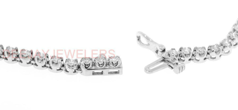 14ct Diamond V Tennis Necklace Graduated 14k White Gold