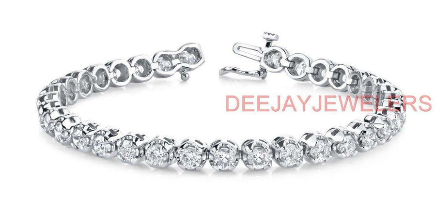 8.25ct Diamond Round Tennis Bracelet 14k White Gold