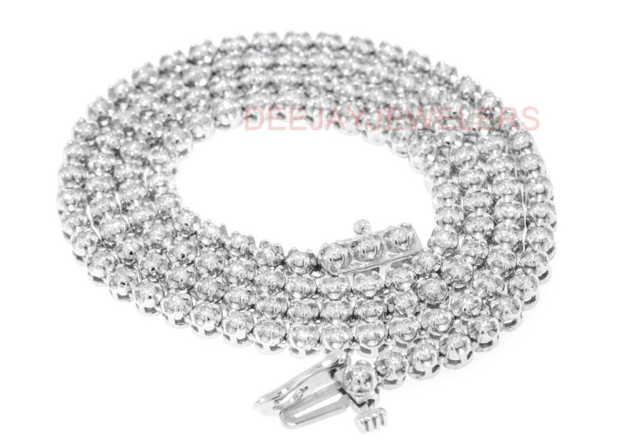 4ct Diamond Eternity Tennis Necklace 14k White Gold 18inch