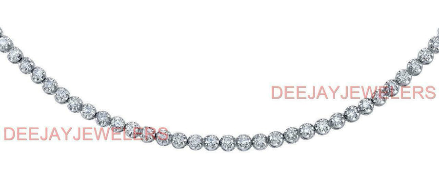 4ct Diamond Eternity Tennis Necklace 14k White Gold 18inch