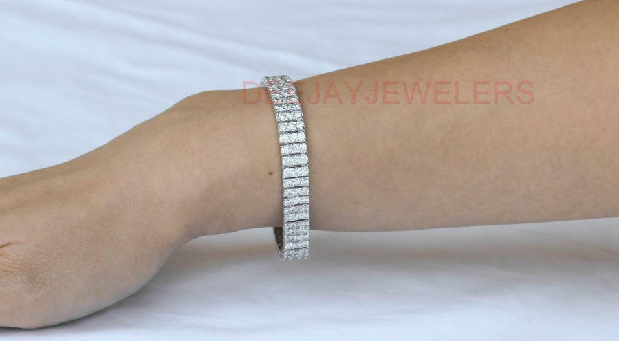 Margaret Bracelet | 14ct Diamond 3-Row Tennis Line Bracelet