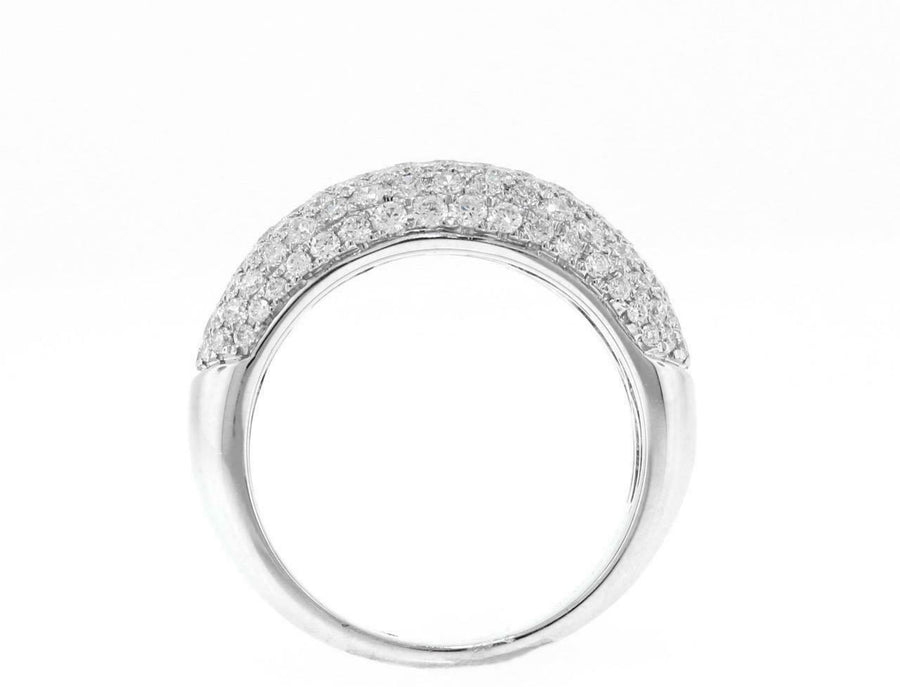1.38ct Diamond Anniversary Ring Dome Band 18k White Gold