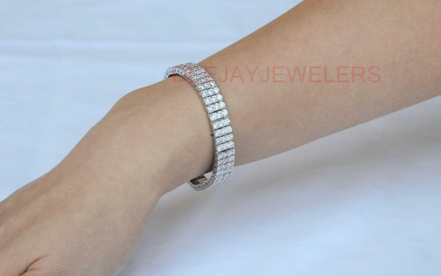 Margaret Bracelet | 14ct Diamond 3-Row Tennis Line Bracelet