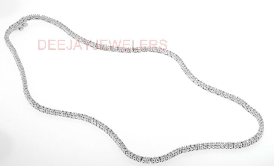 8ct Diamond Eternity Tennis Necklace 14k White Gold Box Link