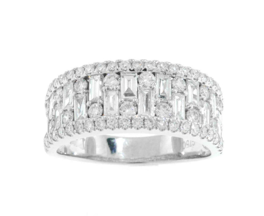 1.56ct Diamond Anniversary Ring 18k White Gold Band