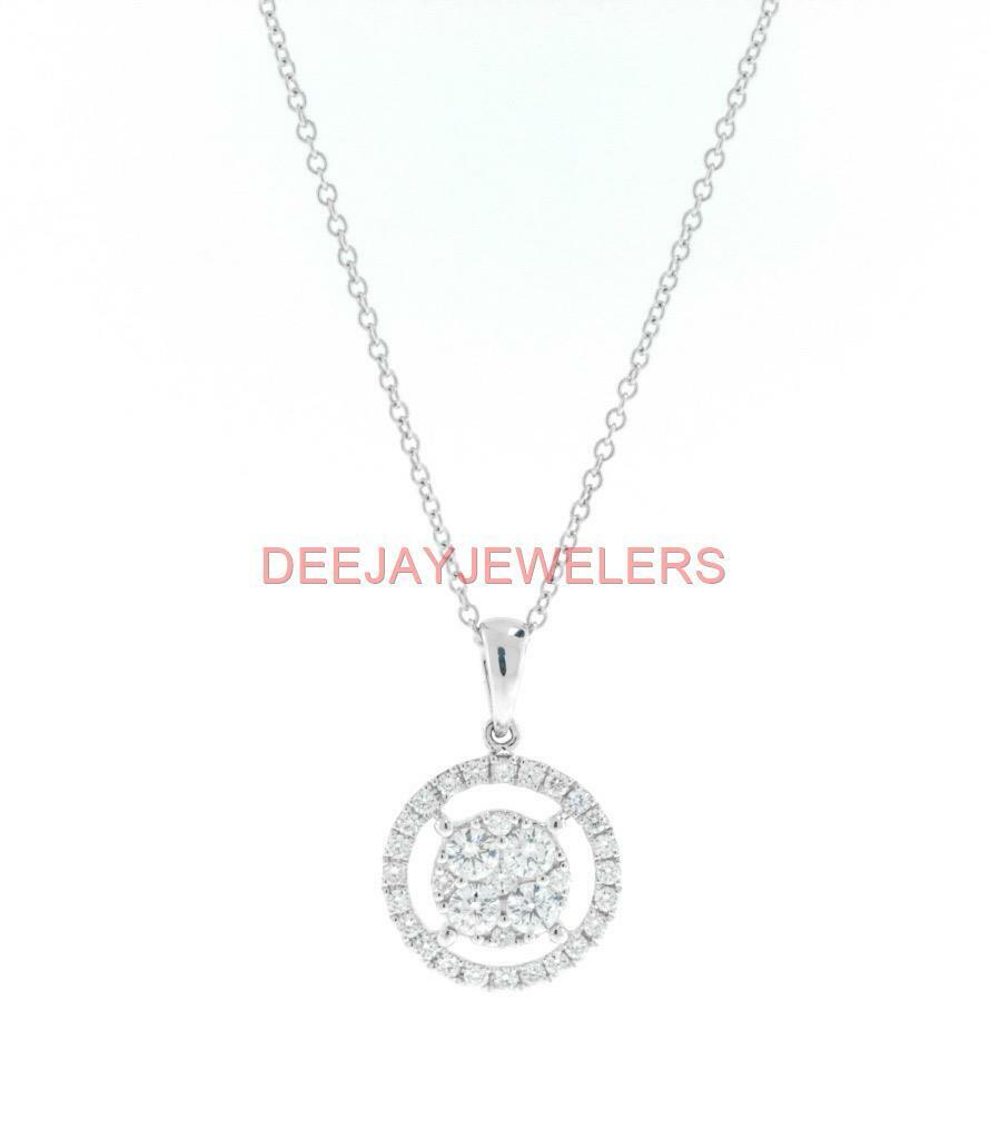 0.70ct Round Diamond Pendant 18k White Gold