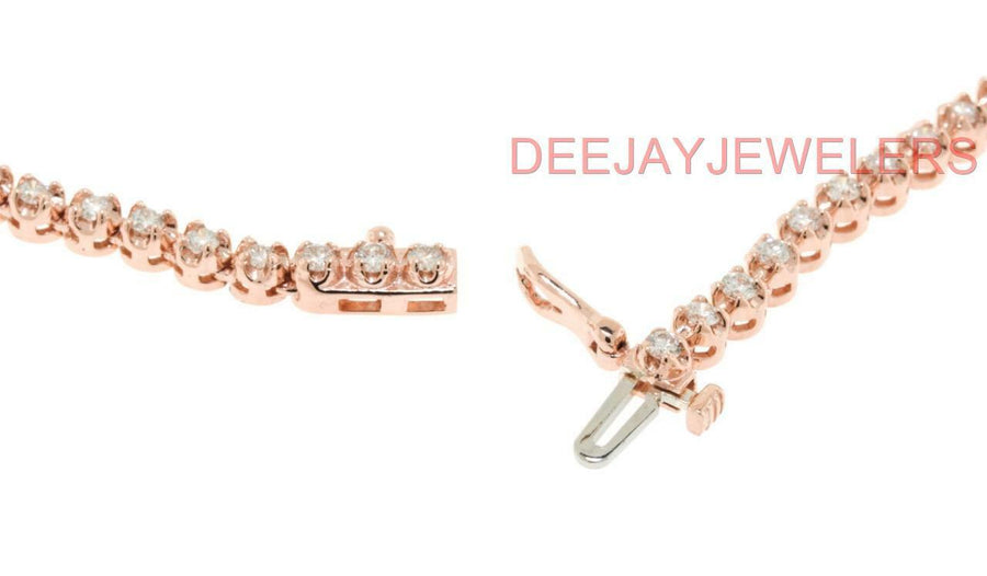 5ct Diamond Eternity Tennis Necklace 14k Rose Gold 18 inch