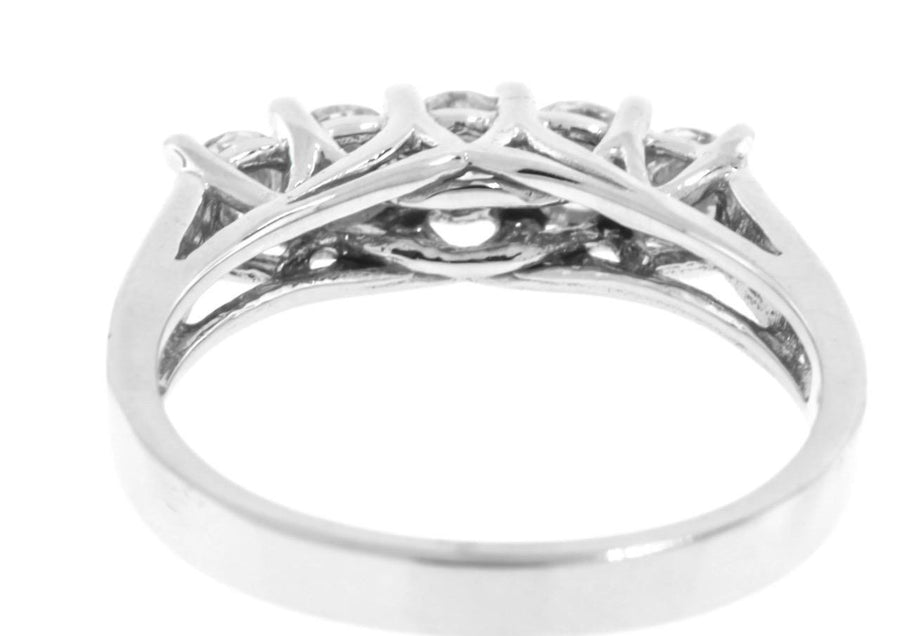 1.00ct Diamond 5 Stone Anniversary Ring 14k White Gold