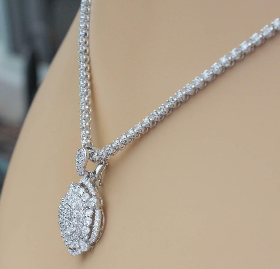 Diana Necklace | 6.50ct Diamond Detachable Pendant on Diamond Tennis Necklace