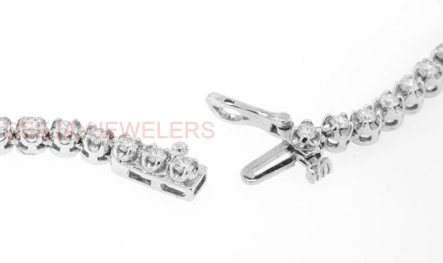 17ct Diamond Riviera Tennis Necklace 14k White Gold 0.82ct Center