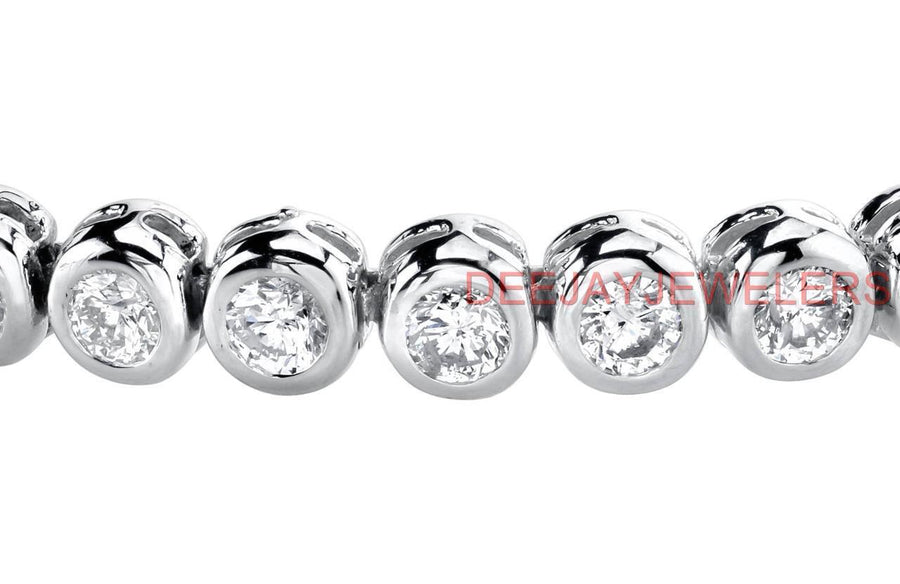 7ct Diamond Tennis Bracelet Bezel 14k White Gold