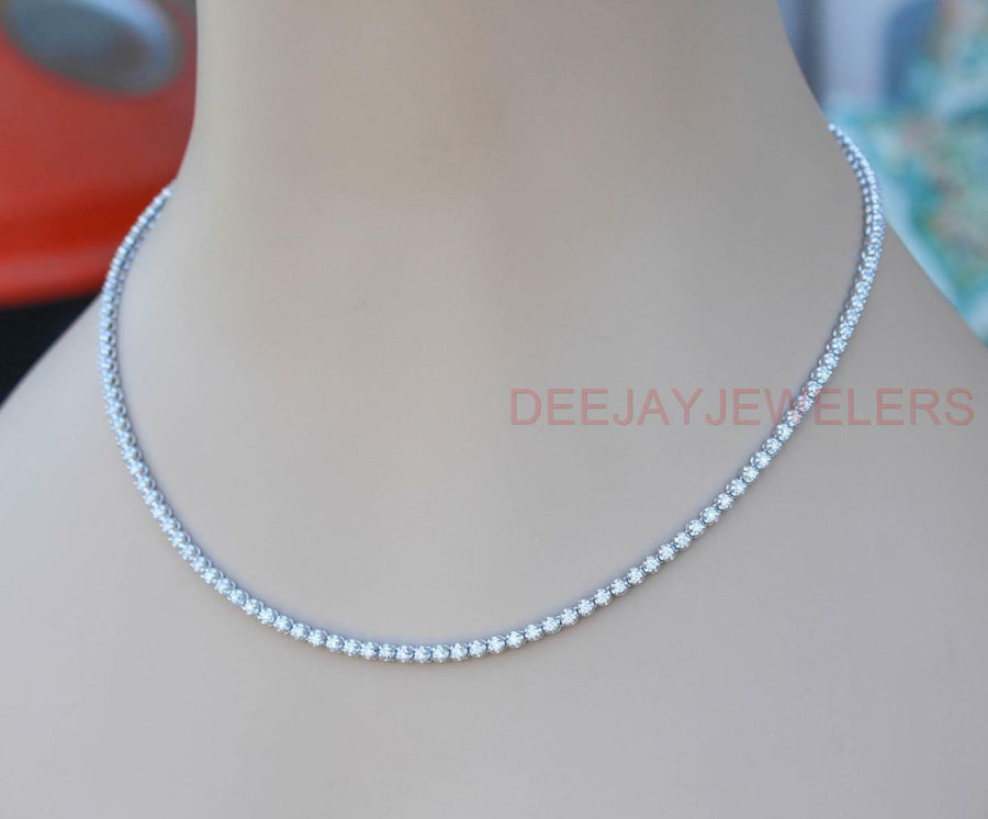 4ct Diamond Eternity Tennis Necklace 14k White Gold 18inch