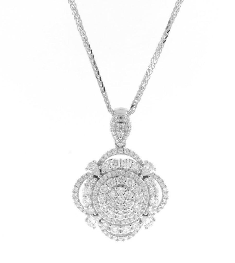 2.50ct Diamond Clip-On Pendant Necklace 18k White Gold