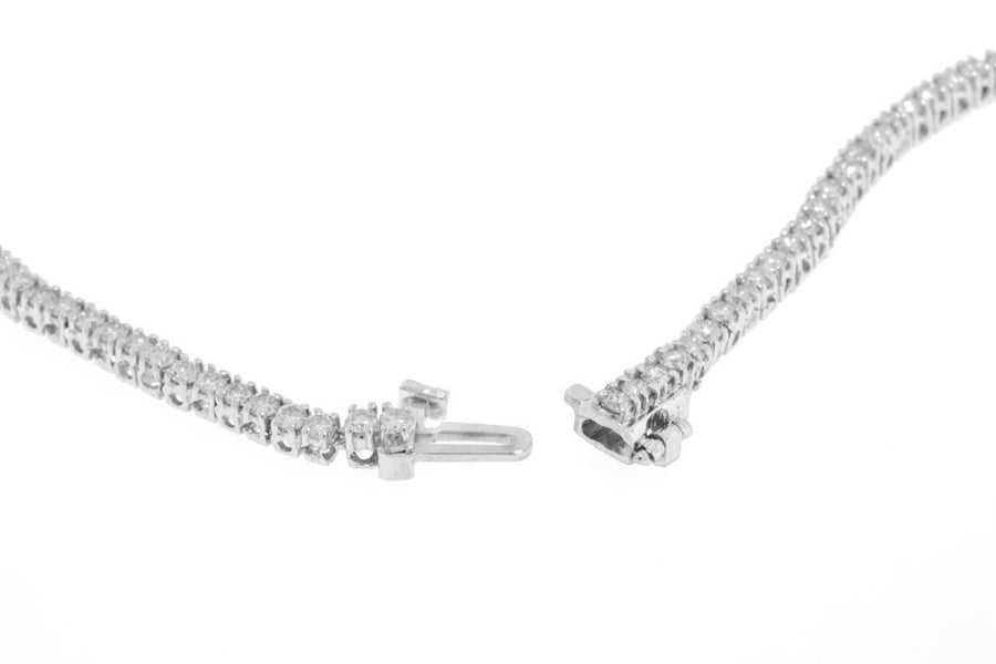6.37ct Diamond Tennis Necklace Square Link Eternity  14k White Gold