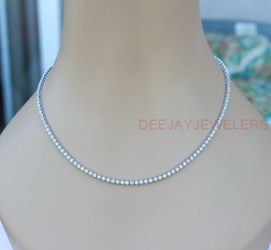 4ct Diamond Eternity Tennis Necklace 14k White Gold 18inch
