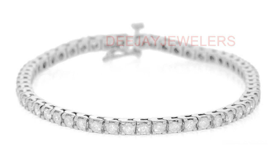 4ct Diamond Tennis Line Bracelet 14k White Gold