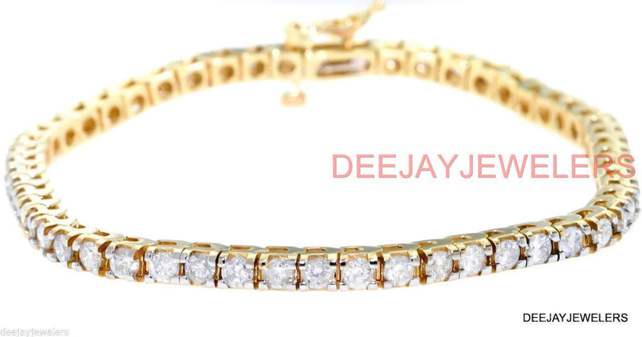 5ct Diamond Tennis Line Bracelet 14k Yellow Gold