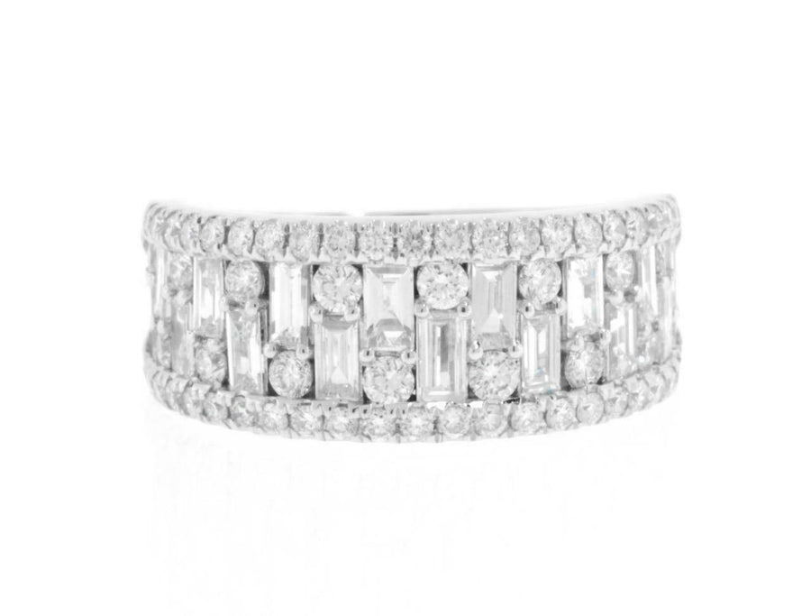 1.56ct Diamond Anniversary Ring 18k White Gold Band