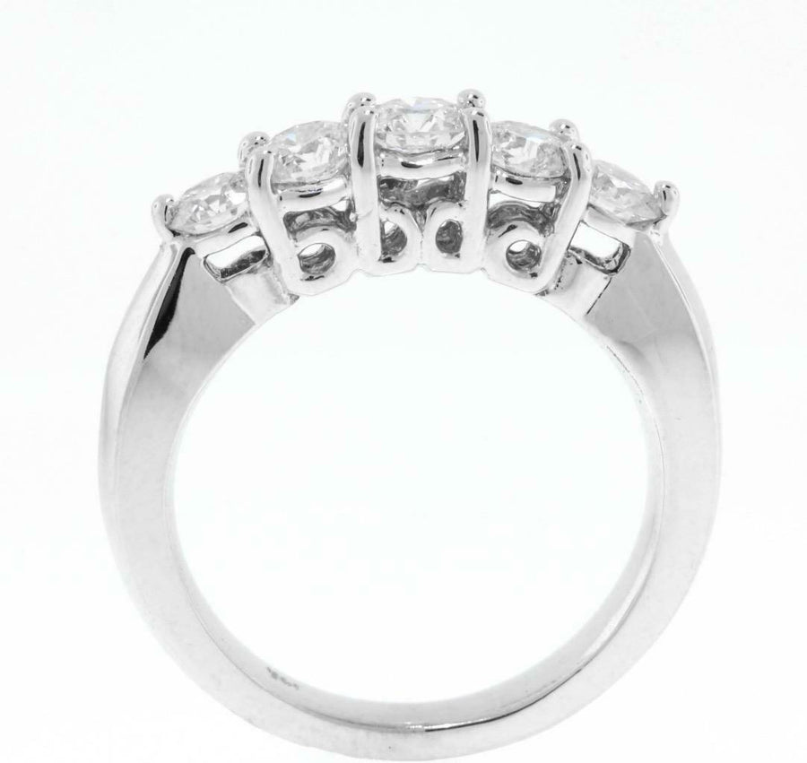 1.55ct Diamond Anniversary 5-Stone Ring 14k White Gold Band