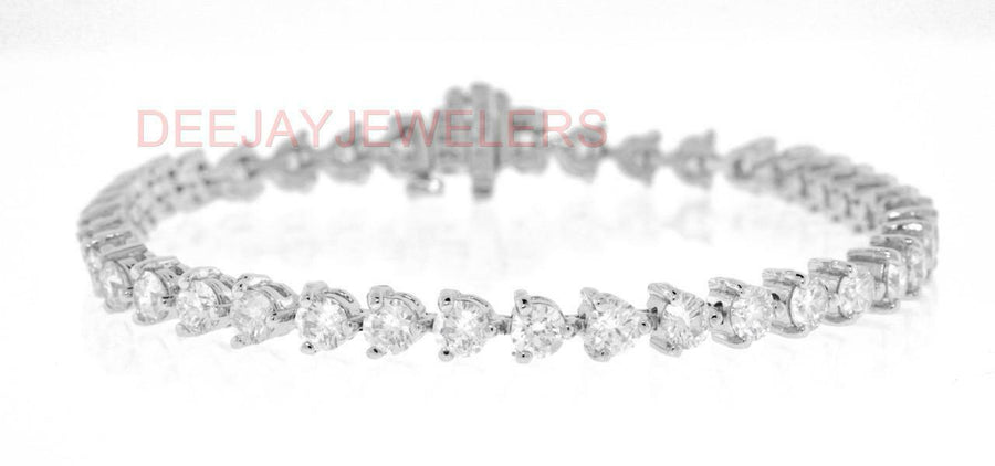 7ct Diamond Tennis Bracelet 3 Prong 14k White Gold